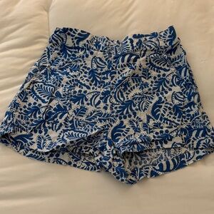 Jessica Simpson Blue and White Printed Skort Shorts